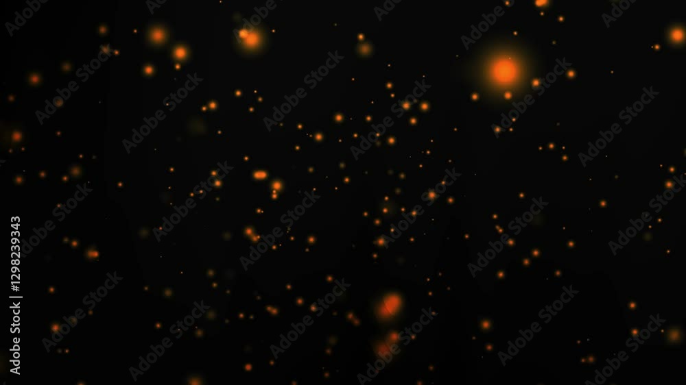 Fireflies transparent with orange and white bokeh suitable for social media graphics, Halloweenthemed designs, festive invitations, and vibrant backgrounds. alpha channel