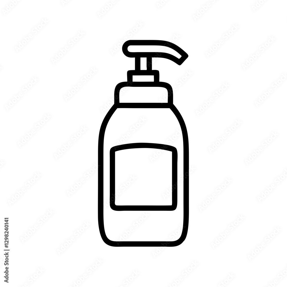 Body lotion icon featuring a pump dispenser, designed as a sleek vector graphic for skincare and personal care applications Body lotion icon featuring a pump dispenser, designed as a sleek vector graphic for skincare and personal care applications