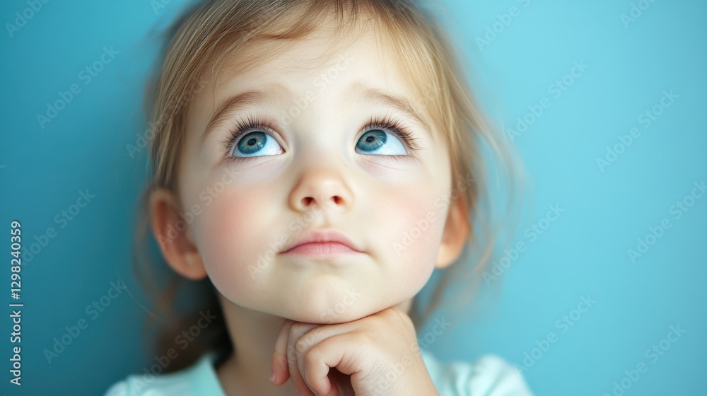 adorable toddler girl with blue eyes looking up adorable toddler girl with blue eyes looking up