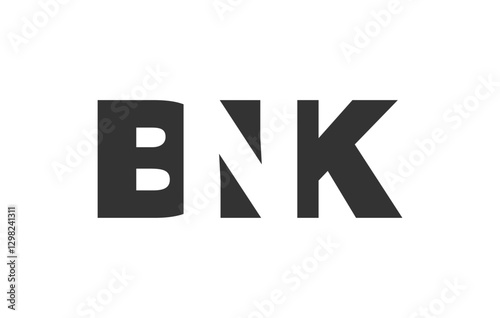 BNK logo design. Initial letter B N K bold font style for tech startups, consulting, corporate branding. Creative company name, headlines typography identity, trendy logotype.