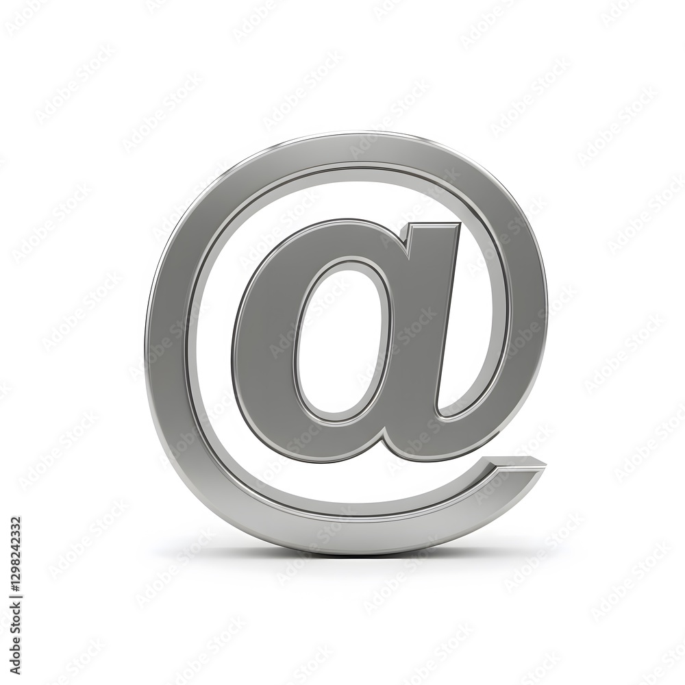 3D Metallic At Symbol for Email and Internet 3D Metallic At Symbol for Email and Internet