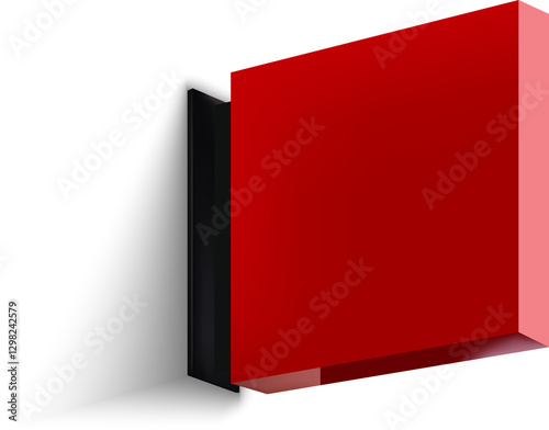 Light box sign for advertising on a white and black background