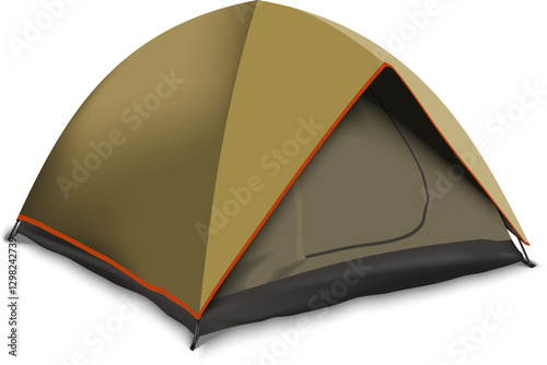 tourist tent on white background