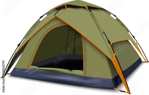 tourist tent on white background