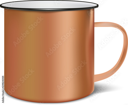 Enamel mug vintage set template for decoration