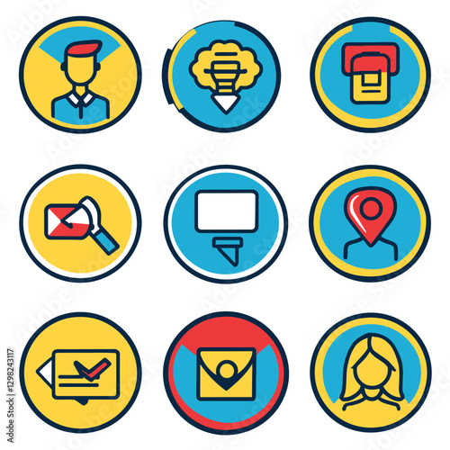 Business Communication Vector Icons Set for Web and Mobile Applications