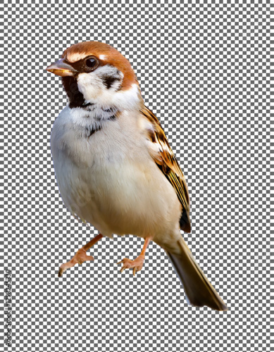 a Sparrow Standing with Vibrant Plumage and Sharp Details on transparent background, png, psd
