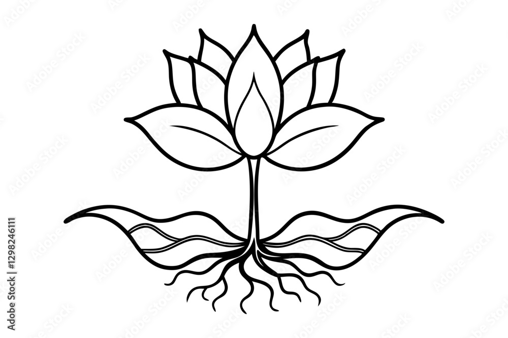 Plant with Roots Growth Vector Line Art Illustration
Plant with Roots Growth Vector Line Art Illustration