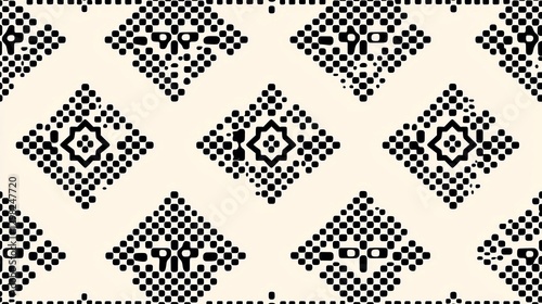 Ethiopian Cross Seamless Pattern, intricate design featuring interwoven elements, ample copy-space, simple vector art style, suitable for various creative applications.