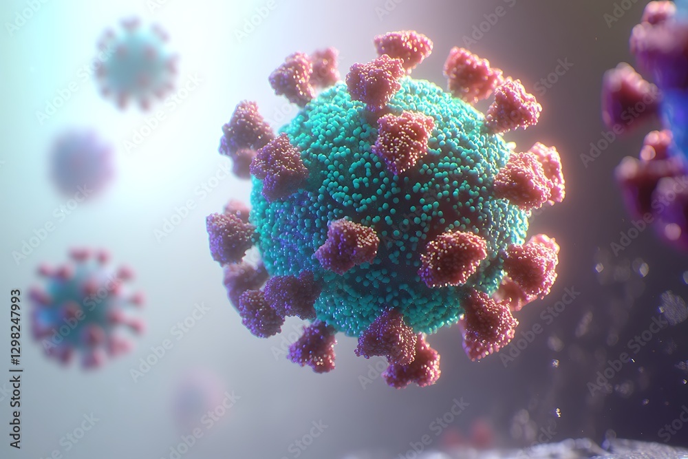 Fototapeta premium Microscopic Virus Particle Close-Up