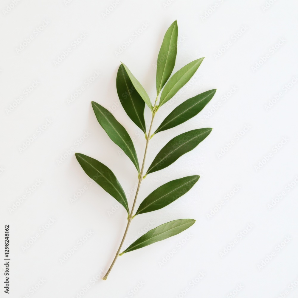 olive branch on white background, minimal