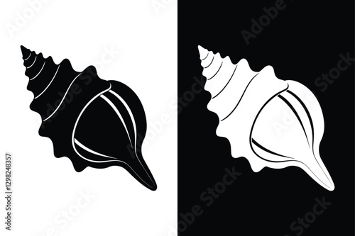 Minimal Seashell Vector Silhouette Nautical & Coastal Aesthetic.
