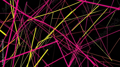 Abstract lines, vibrant colors, digital art