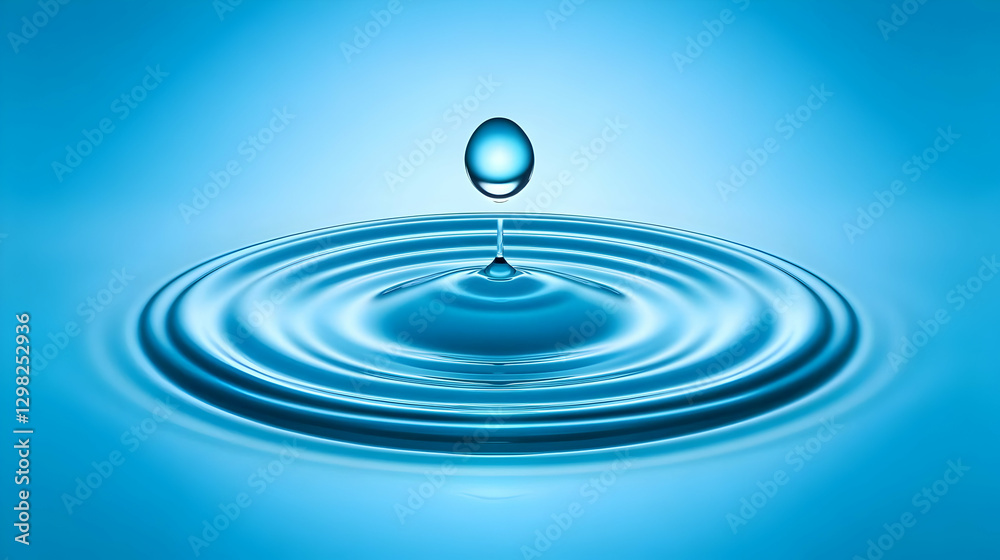 Water Drop Impact 3D Illustration Water Drop Impact 3D Illustration