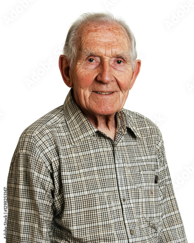 Portrait of smiling senior man with transparent background