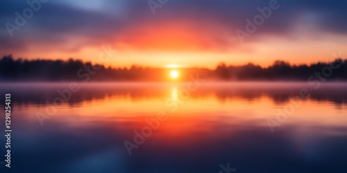 sunrise reflections misty glow soft background