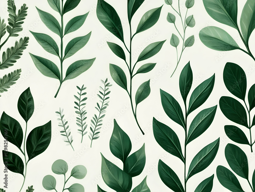 Emerald Green Botanical Illustration Emerald Green Botanical Illustration