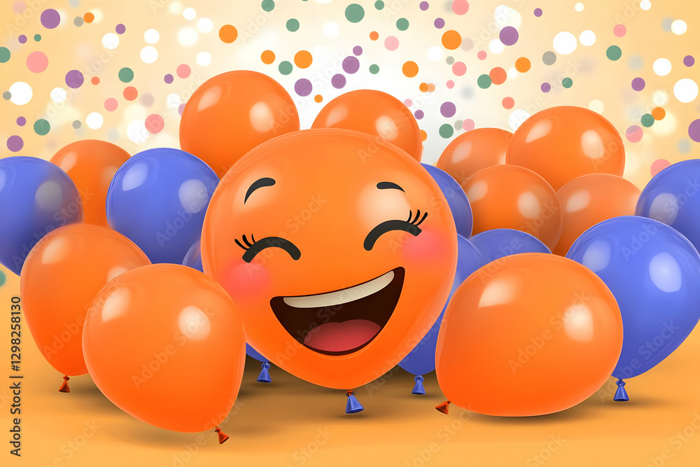 Joyful Balloons 3D Illustration Joyful Balloons 3D Illustration