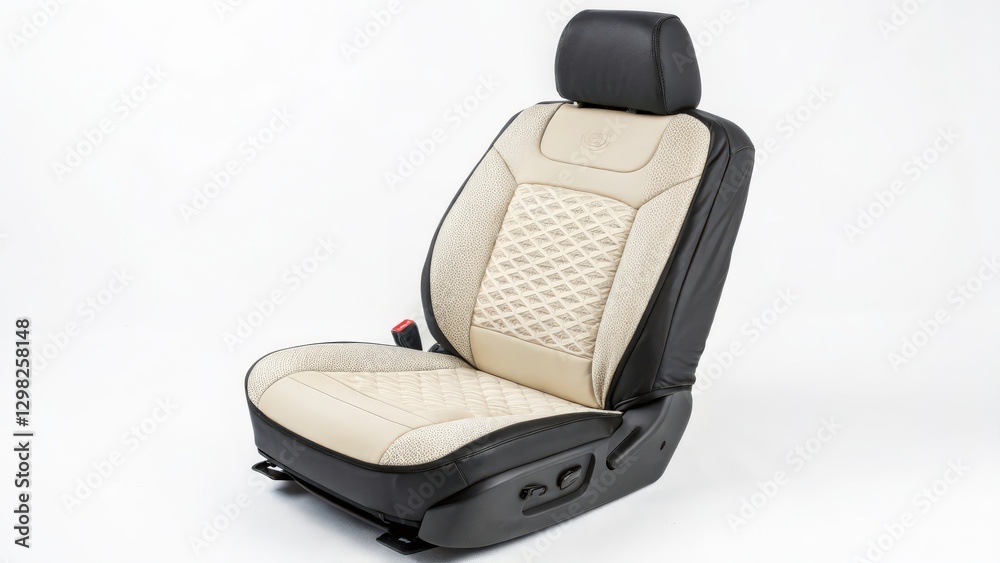 Fototapeta premium Beige and Black Leather Car Seat