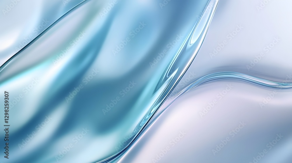 Obraz premium Elegant flowing abstract design with smooth curves and shiny surfaces