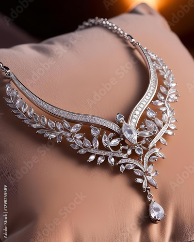 fancy necklace set, designer necklace, silver-plated jewelry, elegant necklace, statement necklace, luxury necklace, silver jewelry, bridal necklace, fashion jewelry, stylish necklace, handcrafted nec