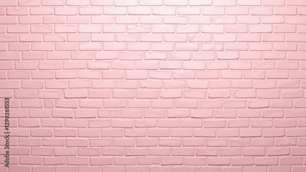 a close up of a pink brick wall with a light shining on it