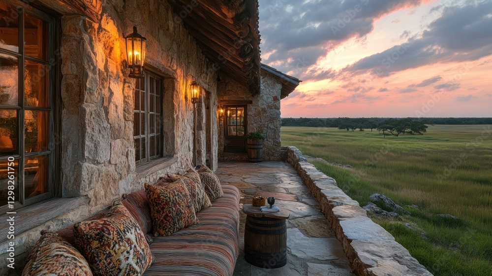 Rustic patio, sunset views, Texas ranch Rustic patio, sunset views, Texas ranch