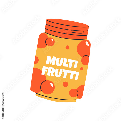 Chewing bubble gum in jar