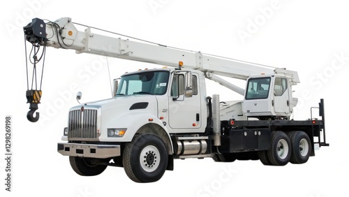 White Truck Mounted Crane