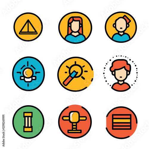 Set of vector icons representing various concepts and objects designs