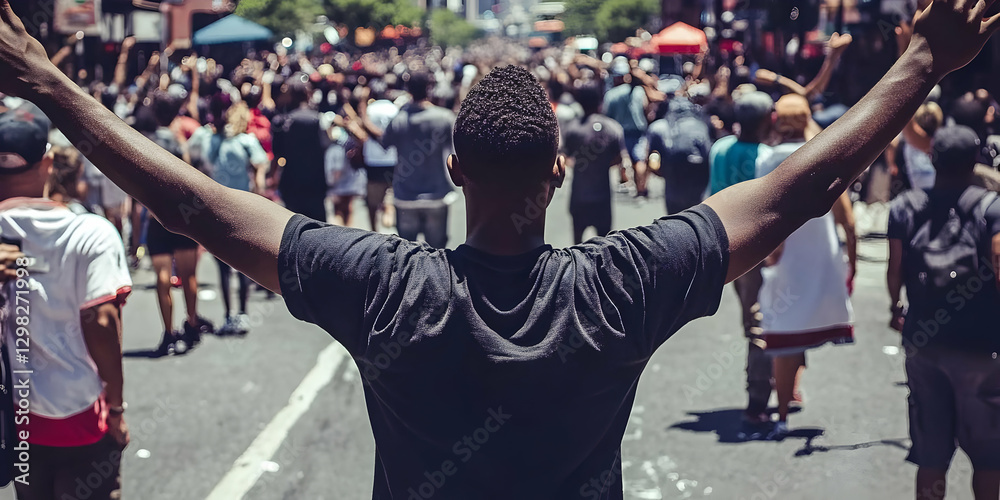 Fototapeta premium Crowd Photo: A Man's Embrace