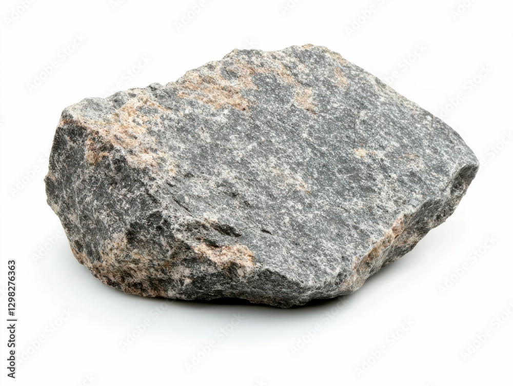 Andesite Rock Cutout on White Background. Grey Igneous Volcanic Stone Mineral in Raw Rough Gemstone Texture Andesite Rock Cutout on White Background. Grey Igneous Volcanic Stone Mineral in Raw Rough Gemstone Texture