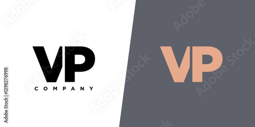 Letter V and P, VP logo design template. Minimal monogram initial based logotype.