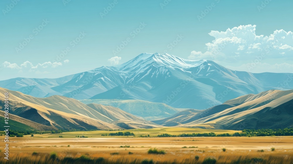 Fototapeta premium Armenian District: Illustration of Nagorno-Karabakh on Administrative Atlas