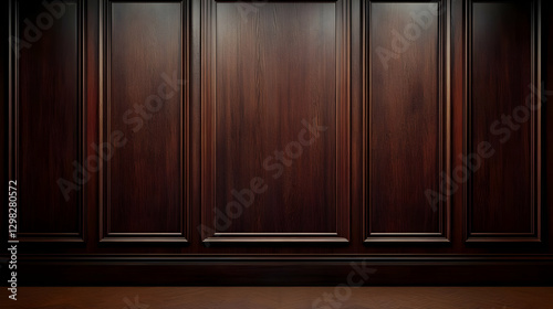 Fototapeta Naklejka Na Ścianę i Meble -  Dark Wood Paneling 3D Background
