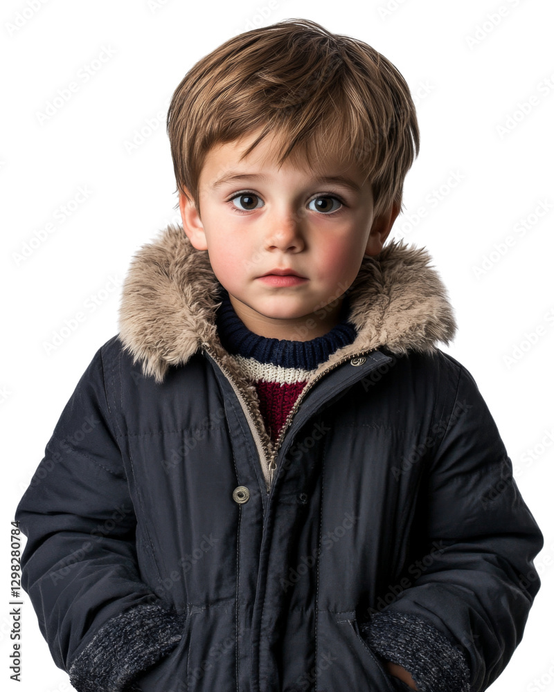 Portrait of child wearing winter clothes with transparent background Portrait of child wearing winter clothes with transparent background