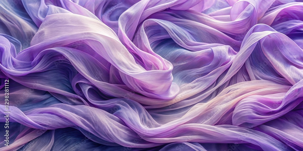 Obraz premium Draped Lavender and Lilac Fabric Texture A Swirling Symphony of Soft Hues and Gentle Waves