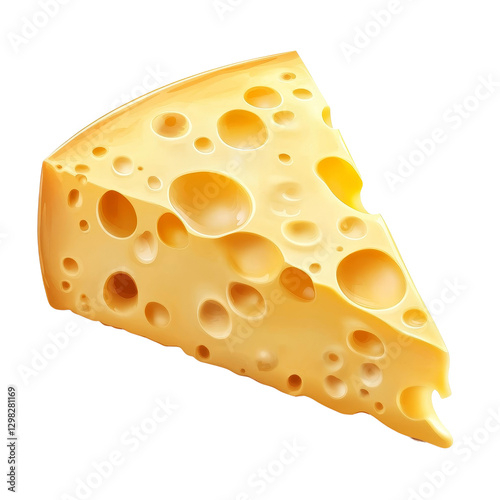 Wallpaper Mural A wedge of yellow cheese with holes and smooth texture, ideal for culinary presentations and recipes, Cheese isolated Stock Illustration Torontodigital.ca