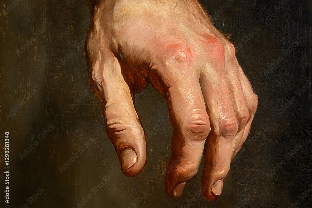 Fototapeta premium 老人の手のクローズアップ。皺と血管が際立つリアルな描写