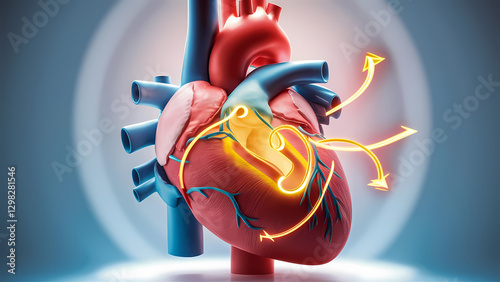 A Human Heart With a Focus on the Congenital Defect Known as Patent Ductus Arteriosus (PDA) photo