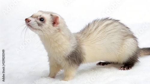 Albino Ferret Portrait