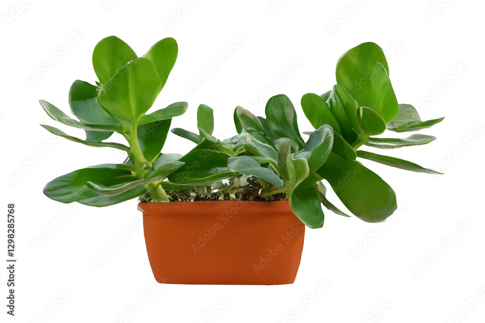 Potted succulent plant, studio shot, green leaves, terracotta pot, home decor Potted succulent plant, studio shot, green leaves, terracotta pot, home decor