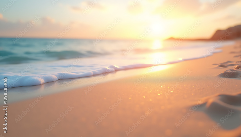Obraz premium Serene Ocean Sunset with Waves