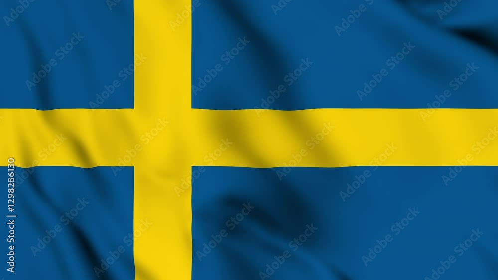 Motion graphic of Sweden national flag waving. High quality 4K background for composite and presentation. Motion graphic of Sweden national flag waving. High quality 4K background for composite and presentation.