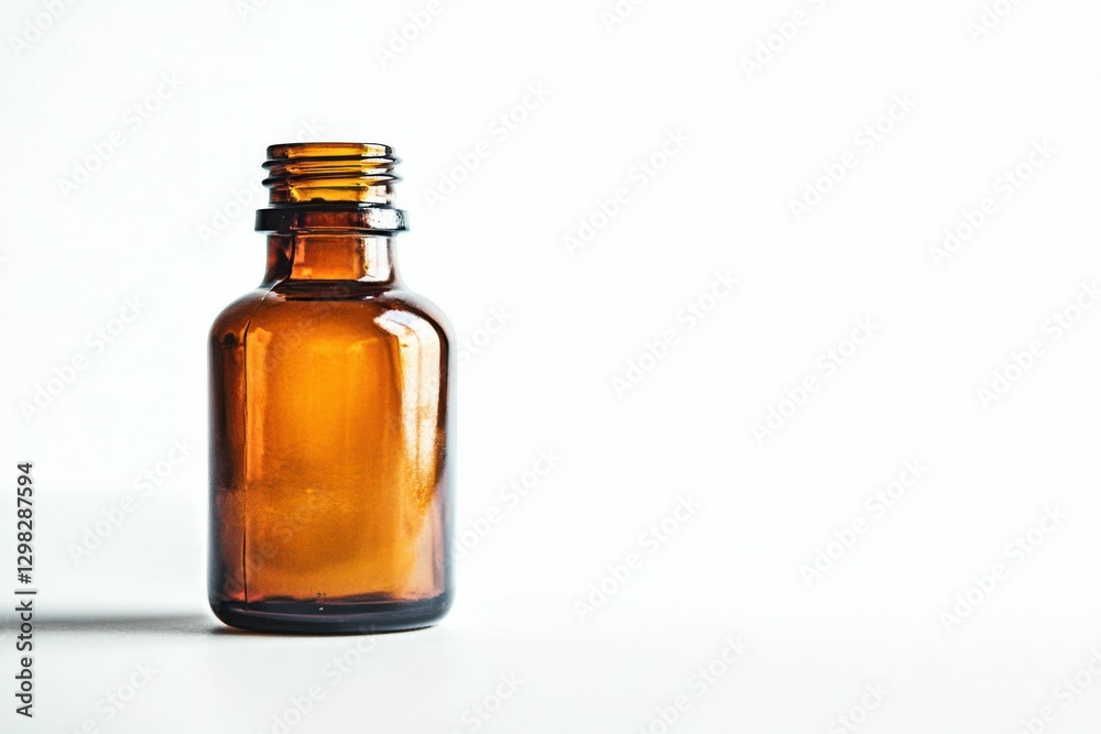 Chemical Laboratory Equipment: Selective Focus on Acetone Solution in Amber Glass Bottle