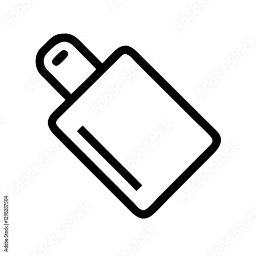 Vector icon of a cutting board in a simple and clean design, suitable for kitchen-themed projects or culinary applications
