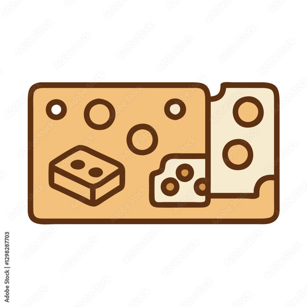 Vector icon of a cheese board featuring various types of cheese arranged artfully for an appetizing presentation at a gathering or event Vector icon of a cheese board featuring various types of cheese arranged artfully for an appetizing presentation at a gathering or event
