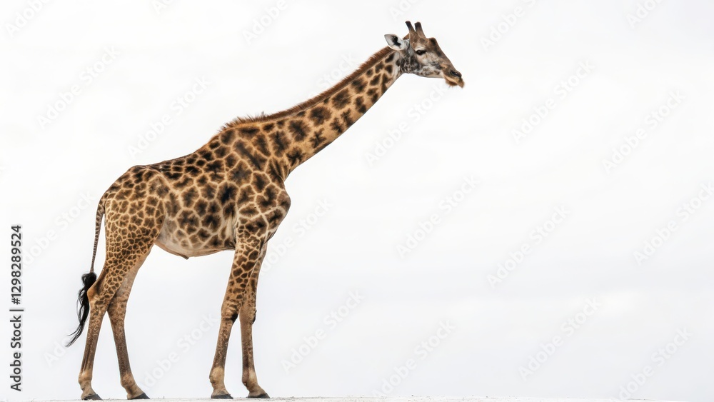 Obraz premium Giraffe on White Background