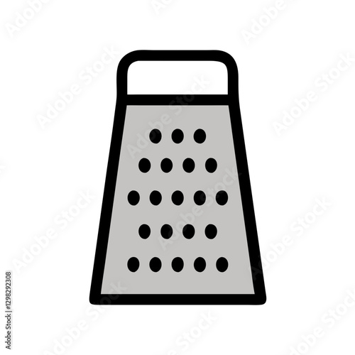 Grater icon featuring a classic design suitable for culinary illustrations and kitchen-related graphics in modern style