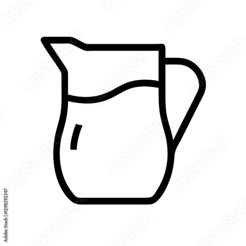 Elegant glass pitcher vector icon designed for digital use in culinary or beverage-related applications